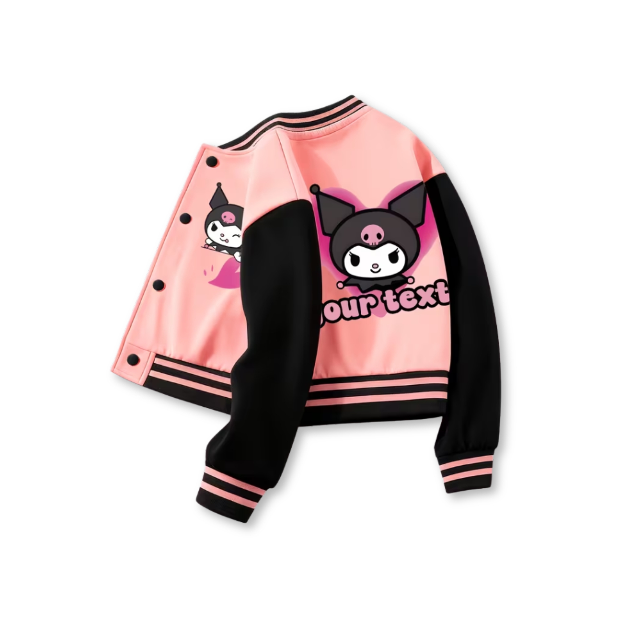 Stylish Kuromi Themed Baseball Jacket For Girls 
