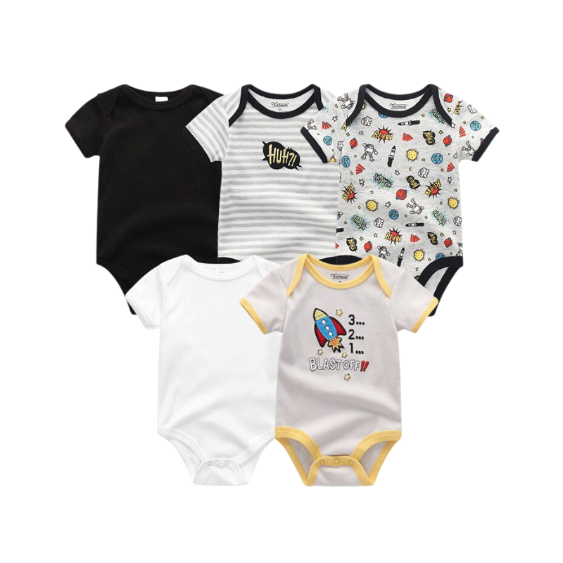 5Pcs Newborn Baby Bodysuit-Children Cloth Shop