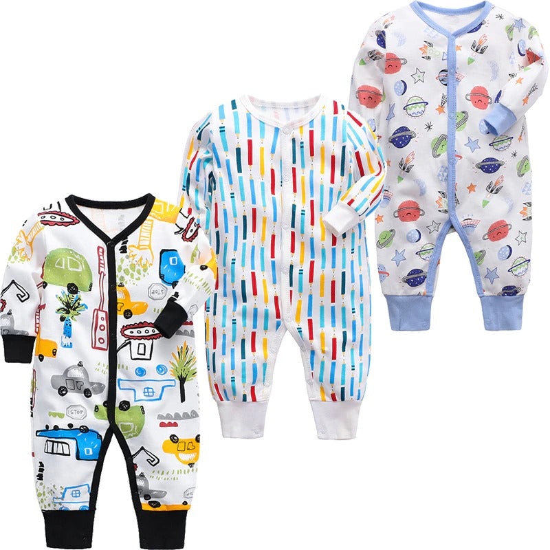 Long Sleeves Unisex Baby Jumpsuit Pack Of 3-Children Cloth Shop