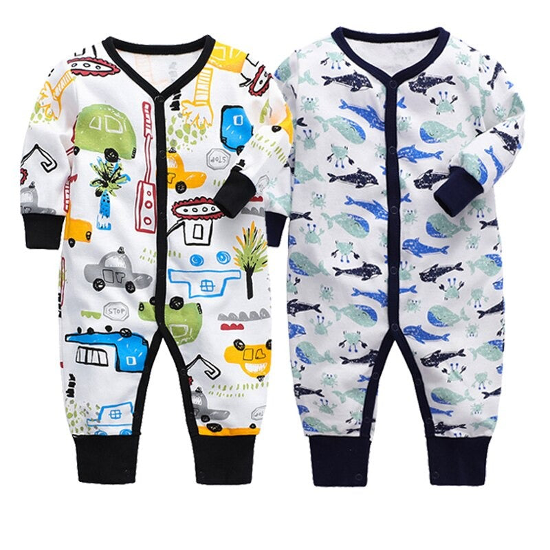 Pack Of 2 Long Sleeves Unisex Baby Jumpsuit-Children Cloth Shop