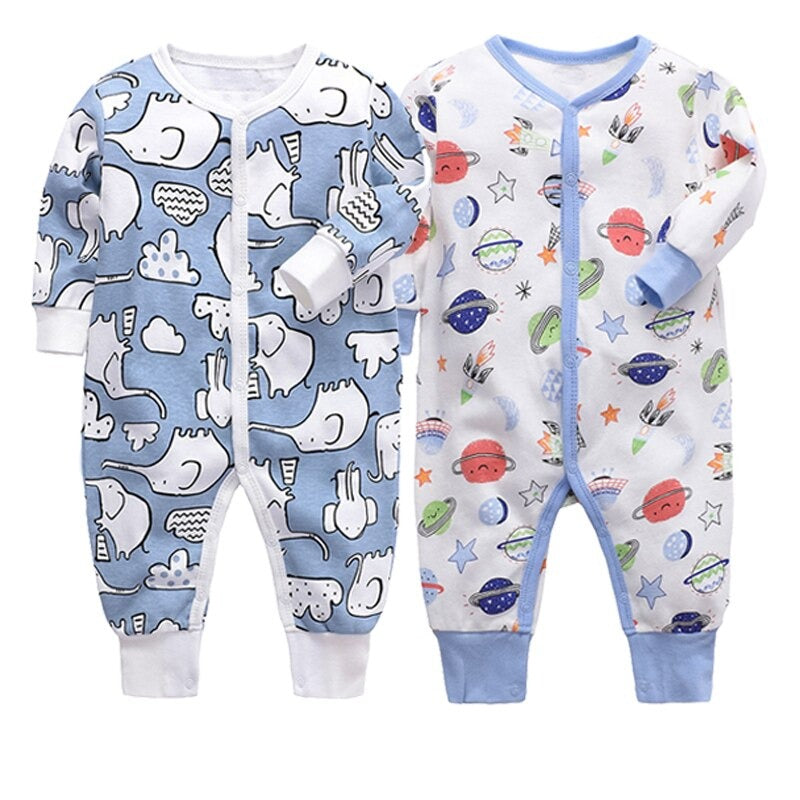 Pack Of 2 Long Sleeves Unisex Baby Jumpsuit-Children Cloth Shop