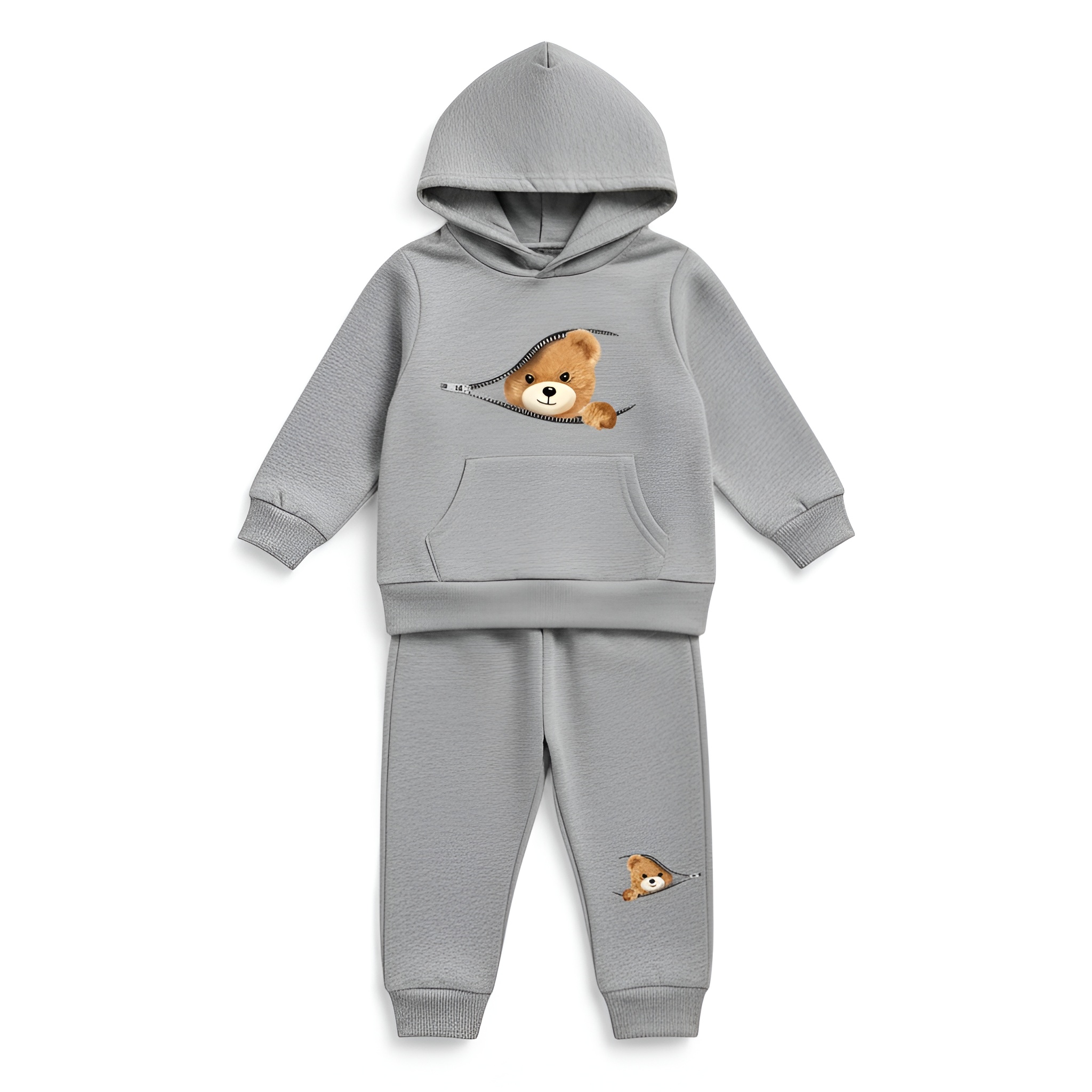 Autumn Baby Boy Cartoon Bear Print Hoodie Sweatshirt