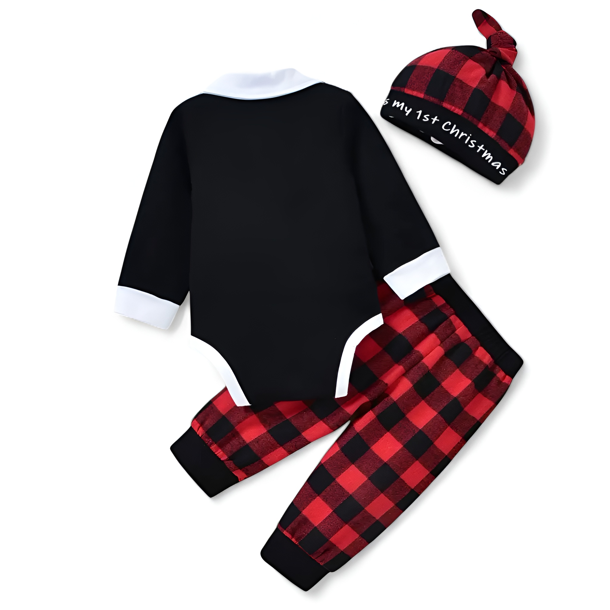 Boys Bow Tie Jumpsuit And Plaid Pants