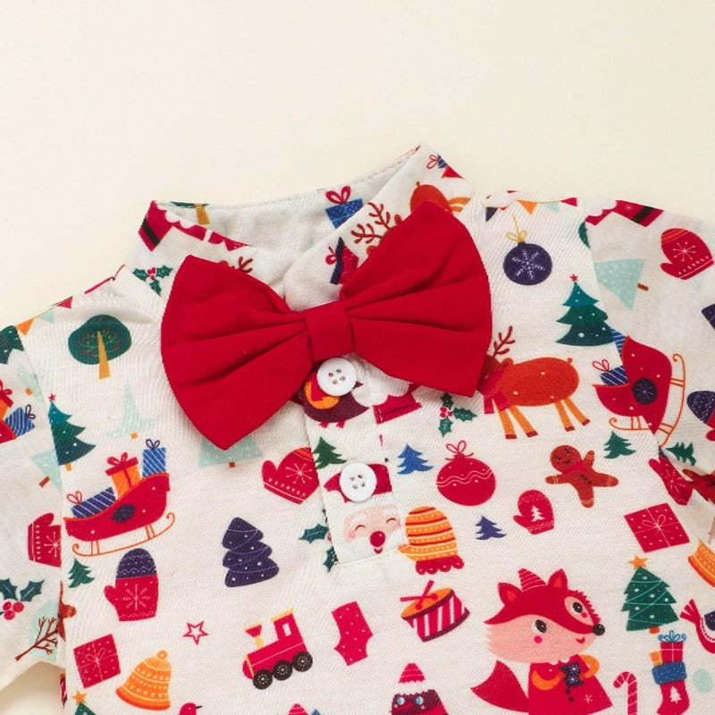 Baby Boy Christmas Clothes Bow Tie Jumpsuit Pants Socks Newborn Set-Children Cloth Shop
