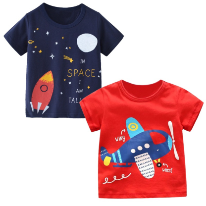 Short Sleeve Printed T-Shirt Sets For Kids-Children Cloth Shop