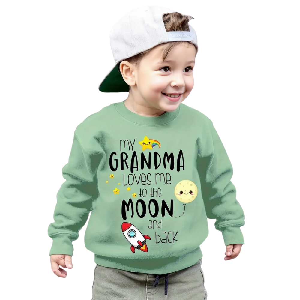 Moon And Back Letter Print Sweatshirt