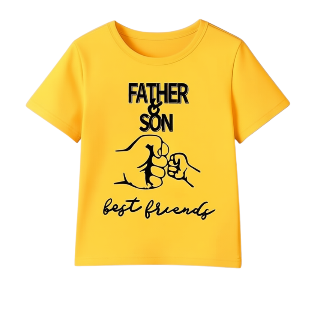 Boys Short Sleeve FATHER And SON Print T Shirt 