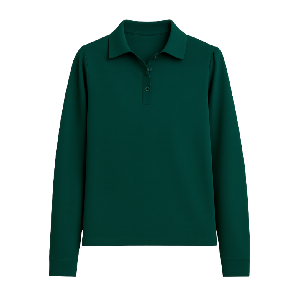 Girls Long Sleeve Pique Polo