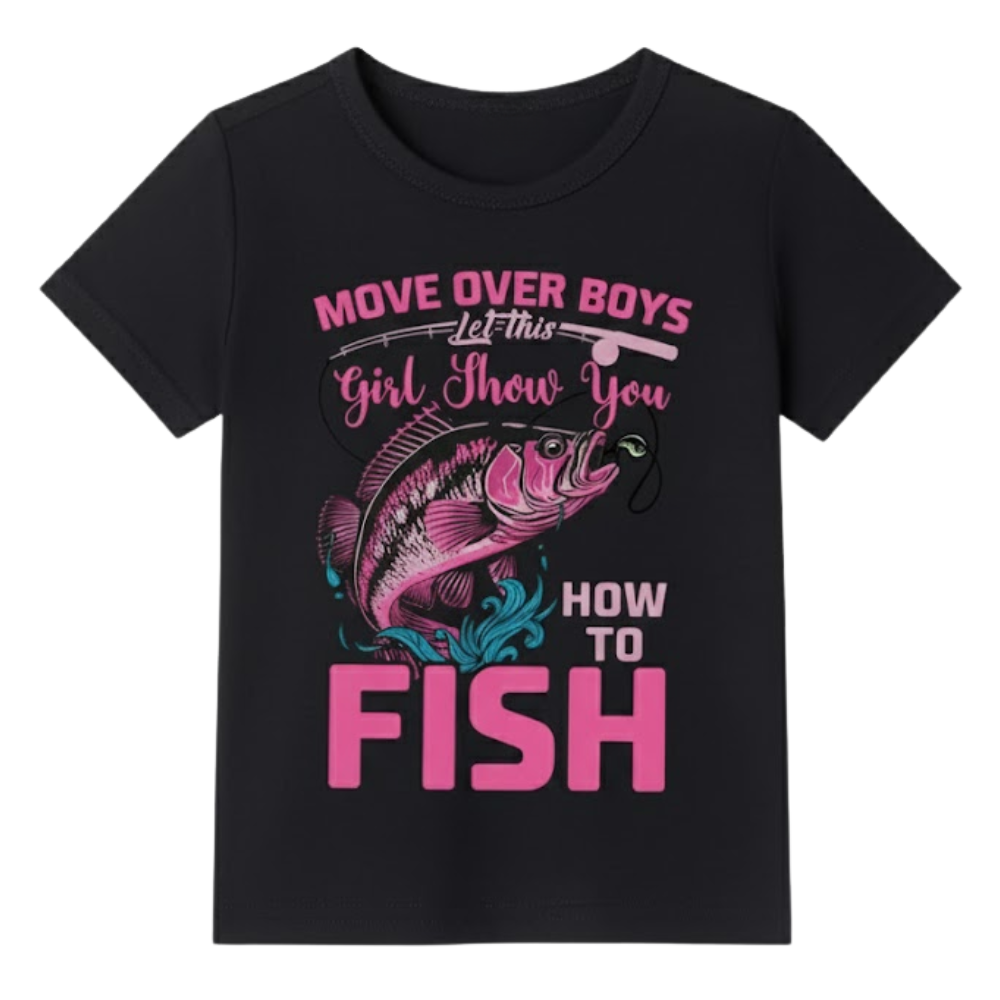 How To Fish Anime Graphic Print T Shirt For Girls
