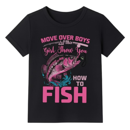 How To Fish Anime Graphic Print T Shirt For Girls