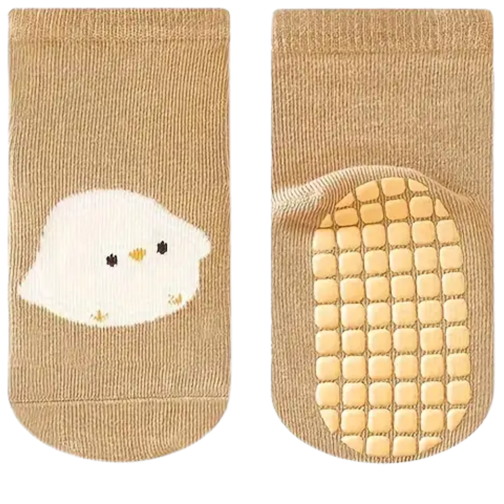 6 Pairs Of Non Slip Socks With Cartoon Animal Designs For Boys