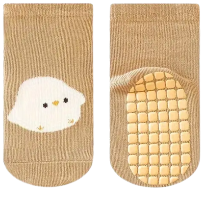 6 Pairs Of Non Slip Socks With Cartoon Animal Designs For Boys