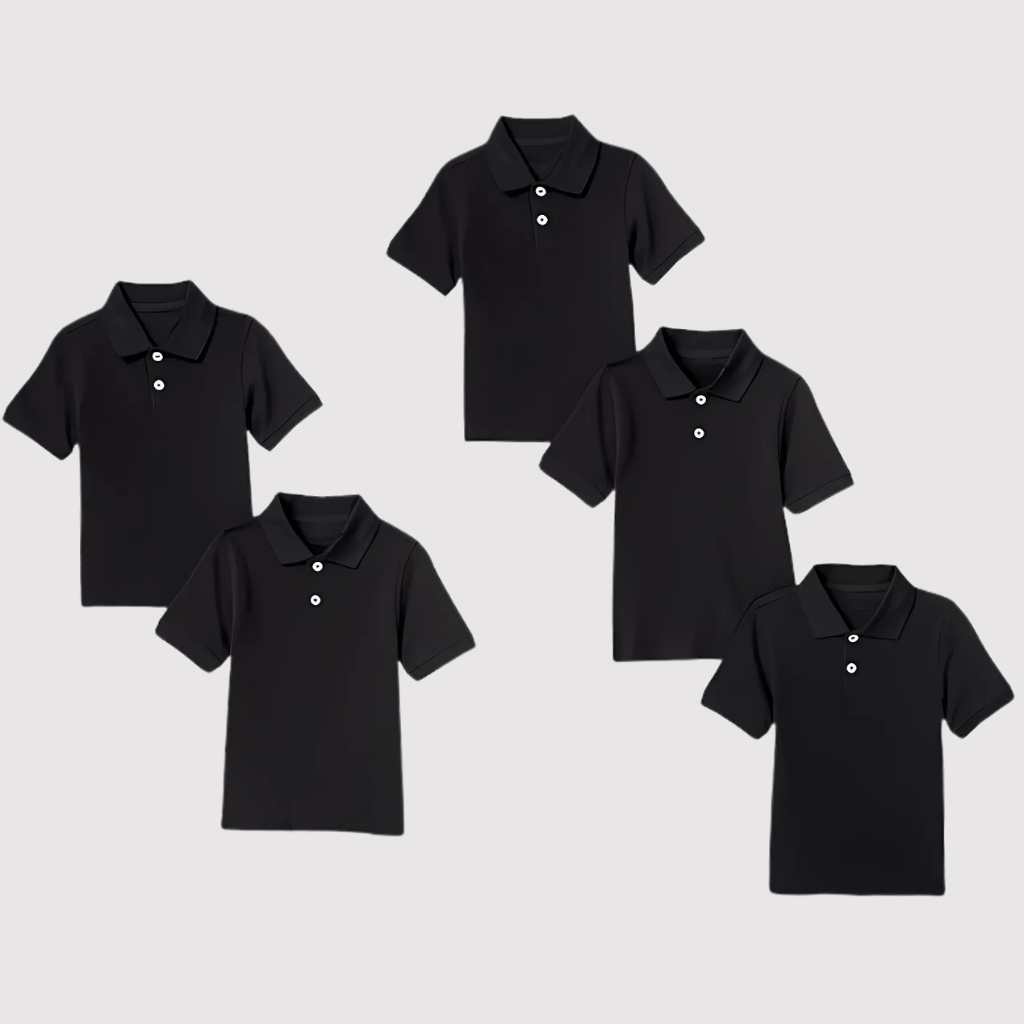 Pack Of 5 Short Sleeve School Uniform Shirts For Toddlers