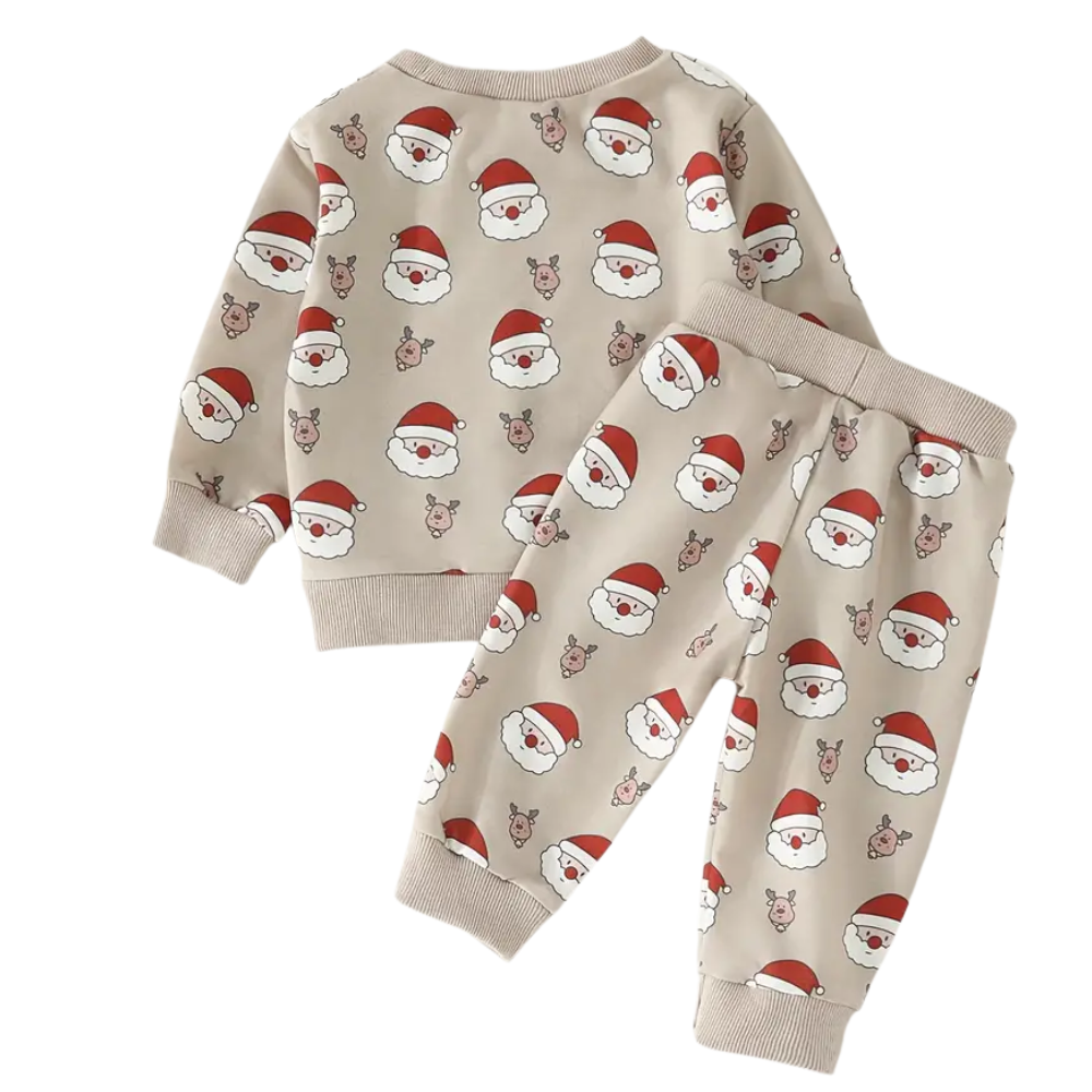 Toddler Christmas Cartoon Top and Pants Outfit Set
