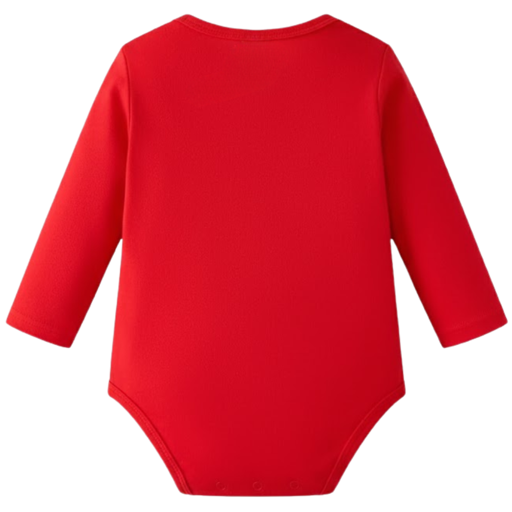 Baby First Christmas Elk Print Long Sleeve Romper