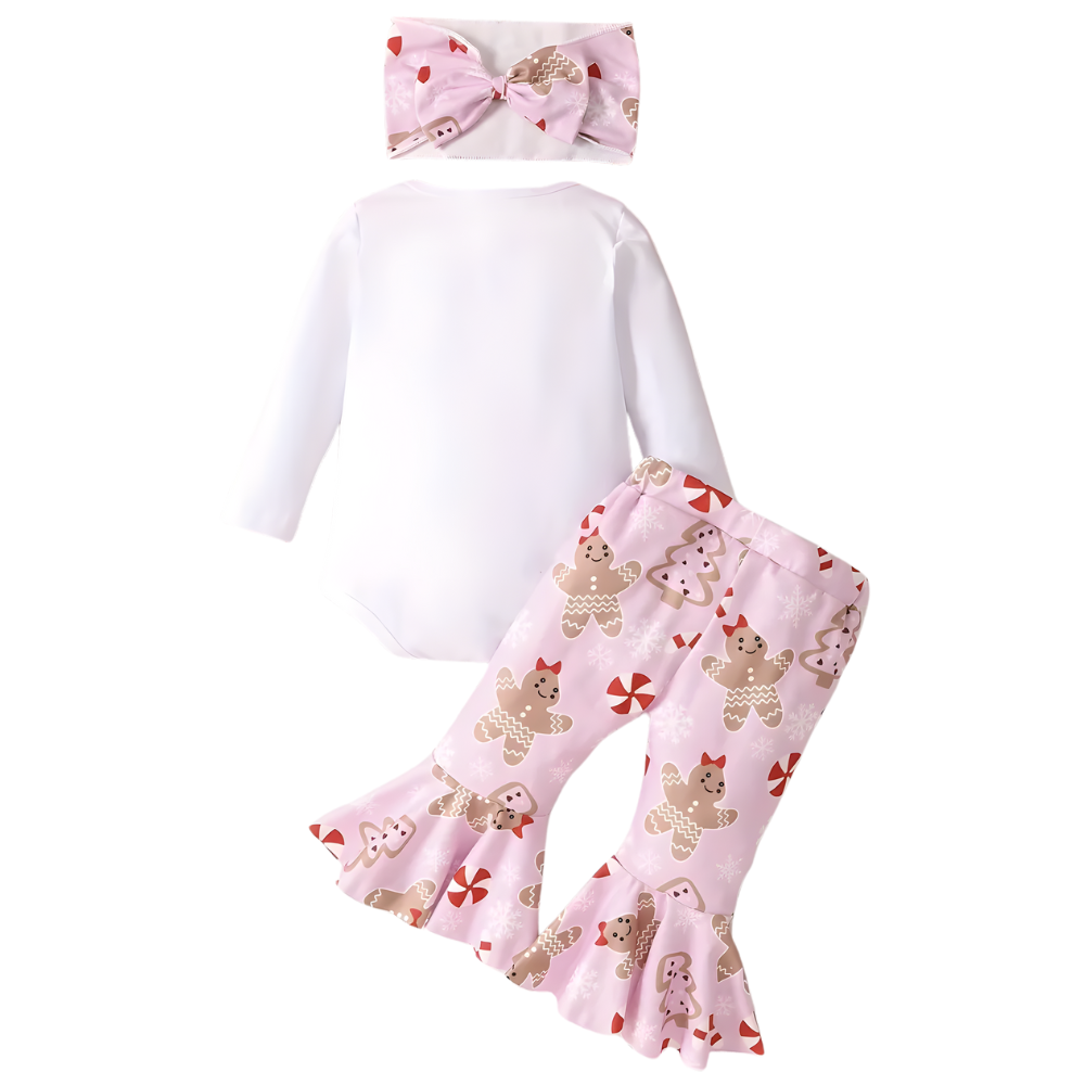  3 Piece Of Baby Girl Romper Set With Polka Dot Pants