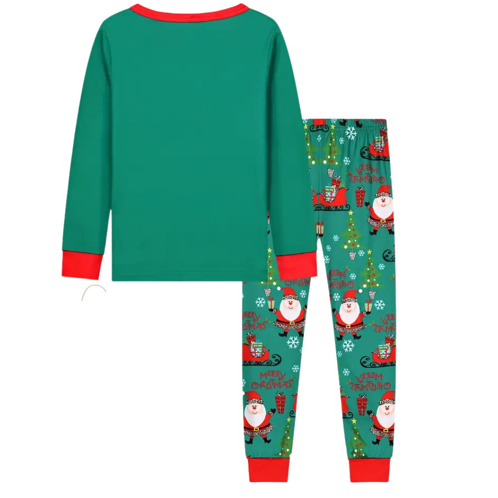Kids Christmas Santa Print Pajama Set