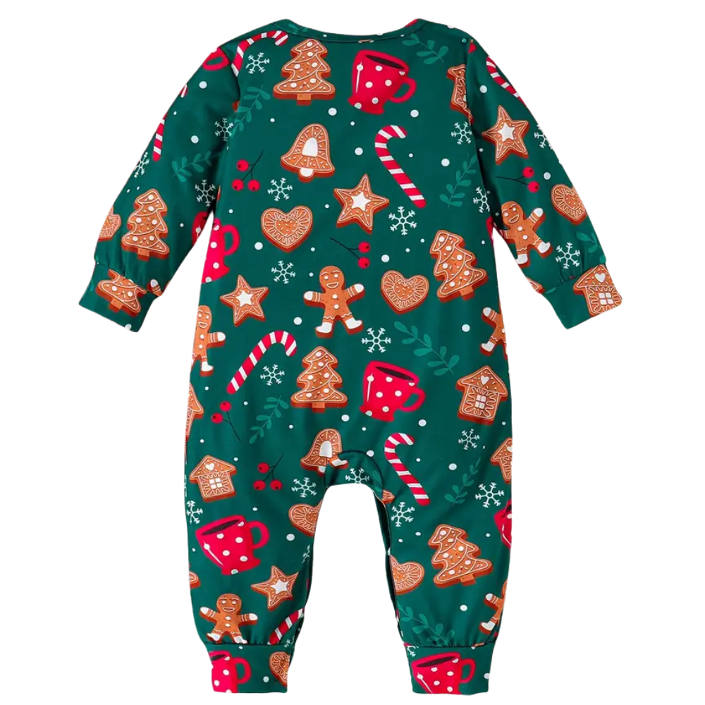 Christmas Snowman And Candy Cane Print Romper For Boys 