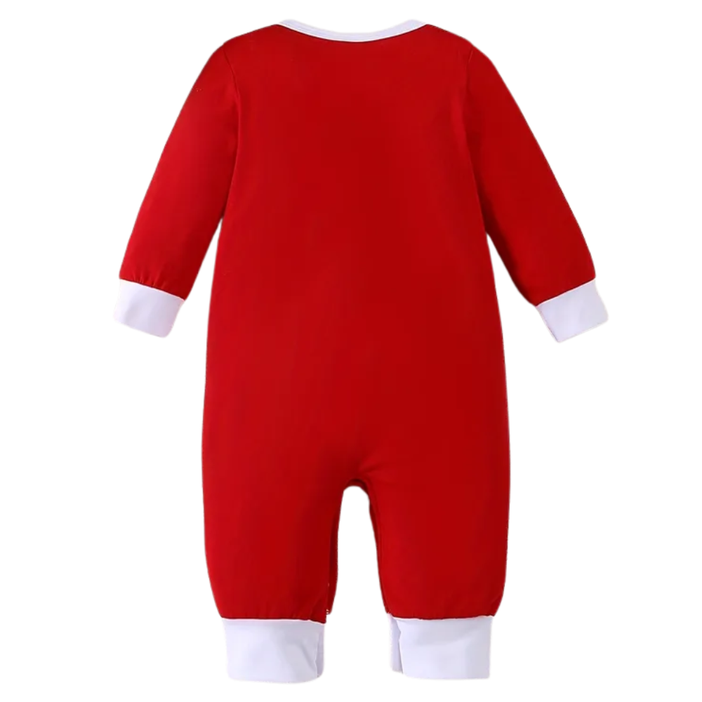 Newborn Baby Christmas Print Long Sleeve Romper