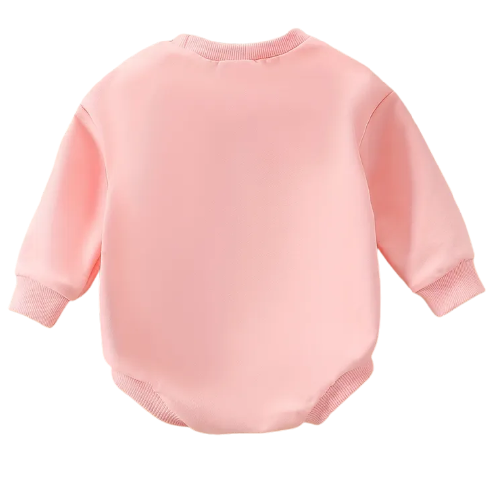 Santa Baby Embroidered Cotton Long Sleeve Bodysuit For Girls