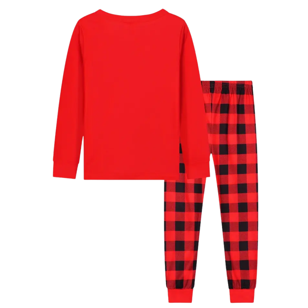 Kids Christmas Snowman Pajama Set with Plaid Pants