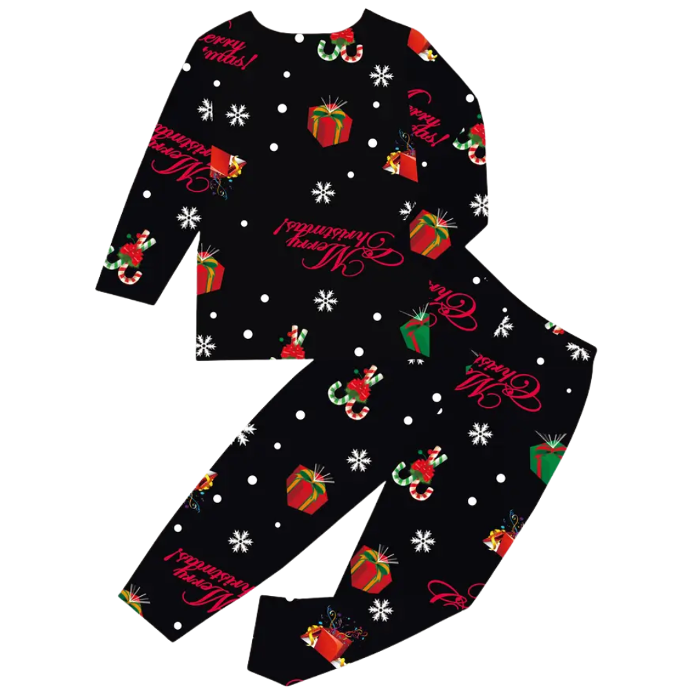 Christmas Pajama Set For Boys With Santa Print And Long Sleeve Outfit