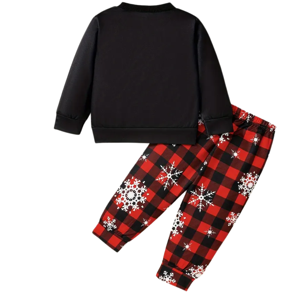  Merry Christmas Santa Plaid Pajama Set For Boys