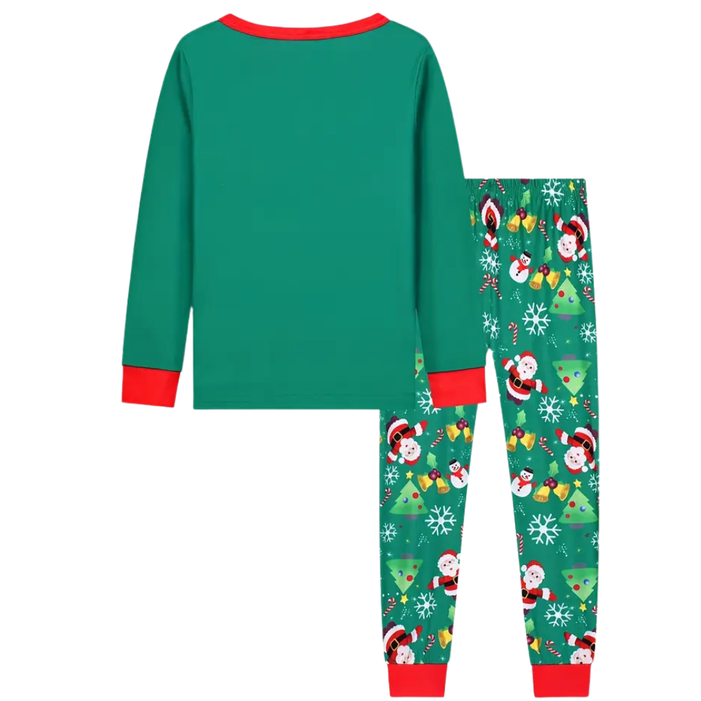 Boys Christmas Pajama Set Santa Snowman Print
