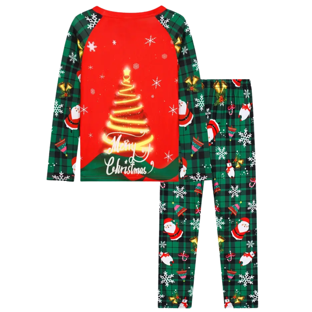 Christmas Plaid Digital Print Pajamas Boys Set