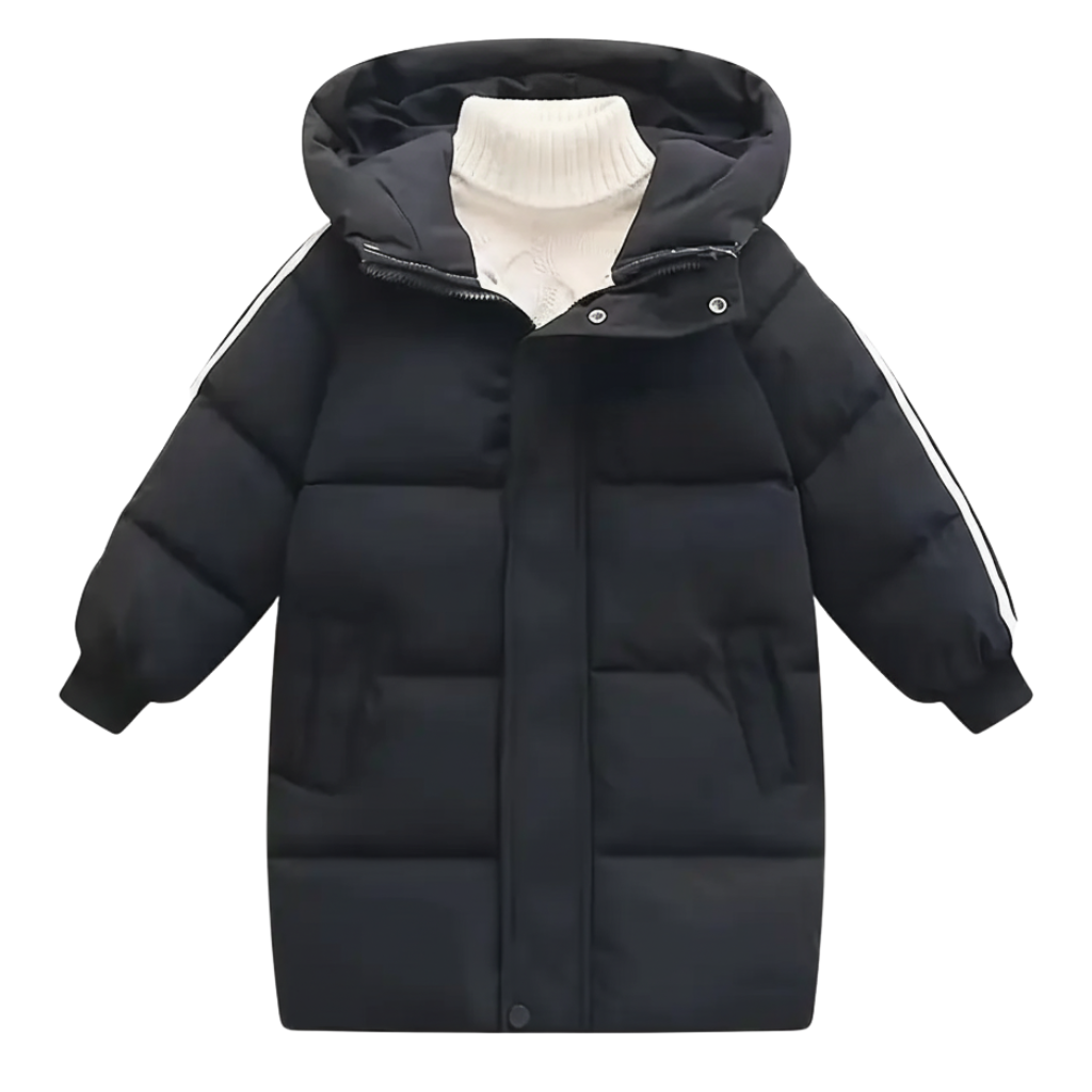 Mid Length Hooded Kids Winter Puffer Coat