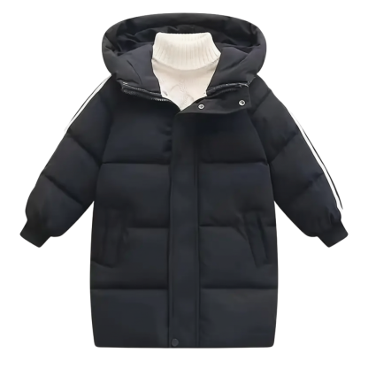 Mid Length Hooded Kids Winter Puffer Coat