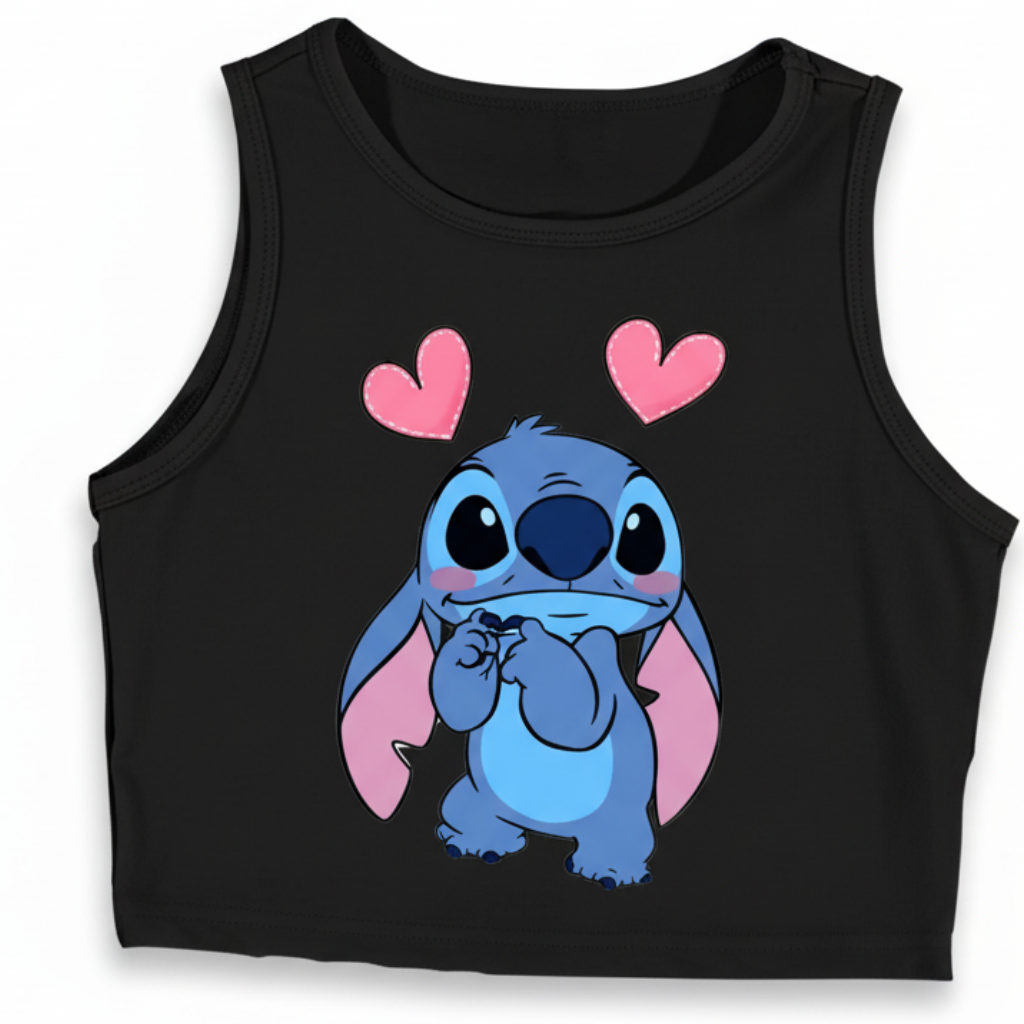 Girls Sleeveless Vest with Cartoon Print for Summer Wear