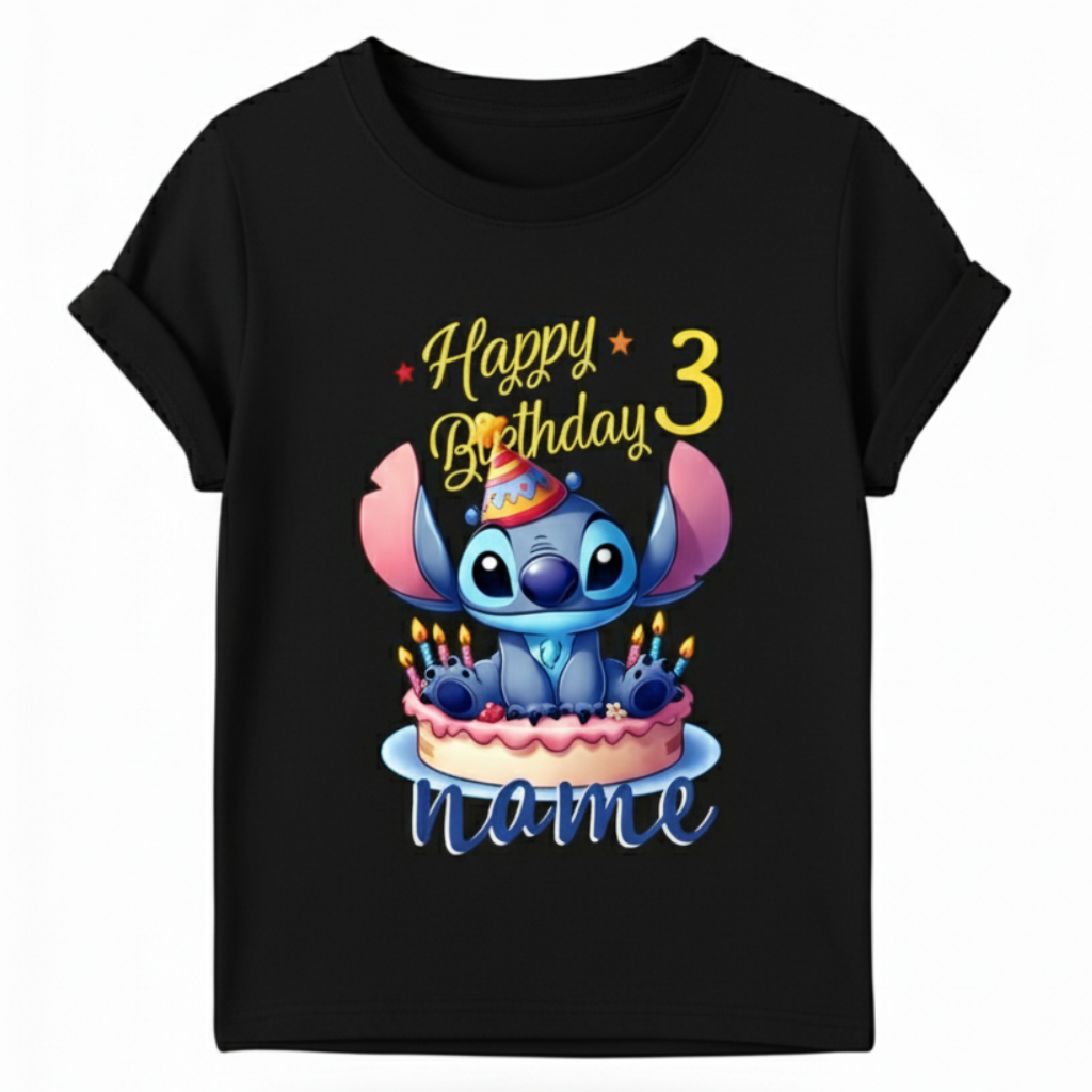 Personalized Birthday T Shirt for Kids with Name and Age