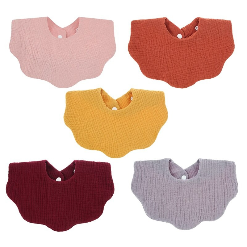 5Pcs Pure Cotton Baby Feeding Bibs-Children Cloth Shop