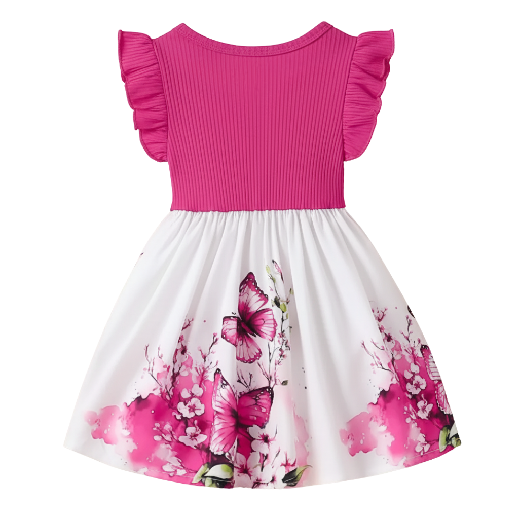 Summer Infant Girls Casual Dress With Round Neck