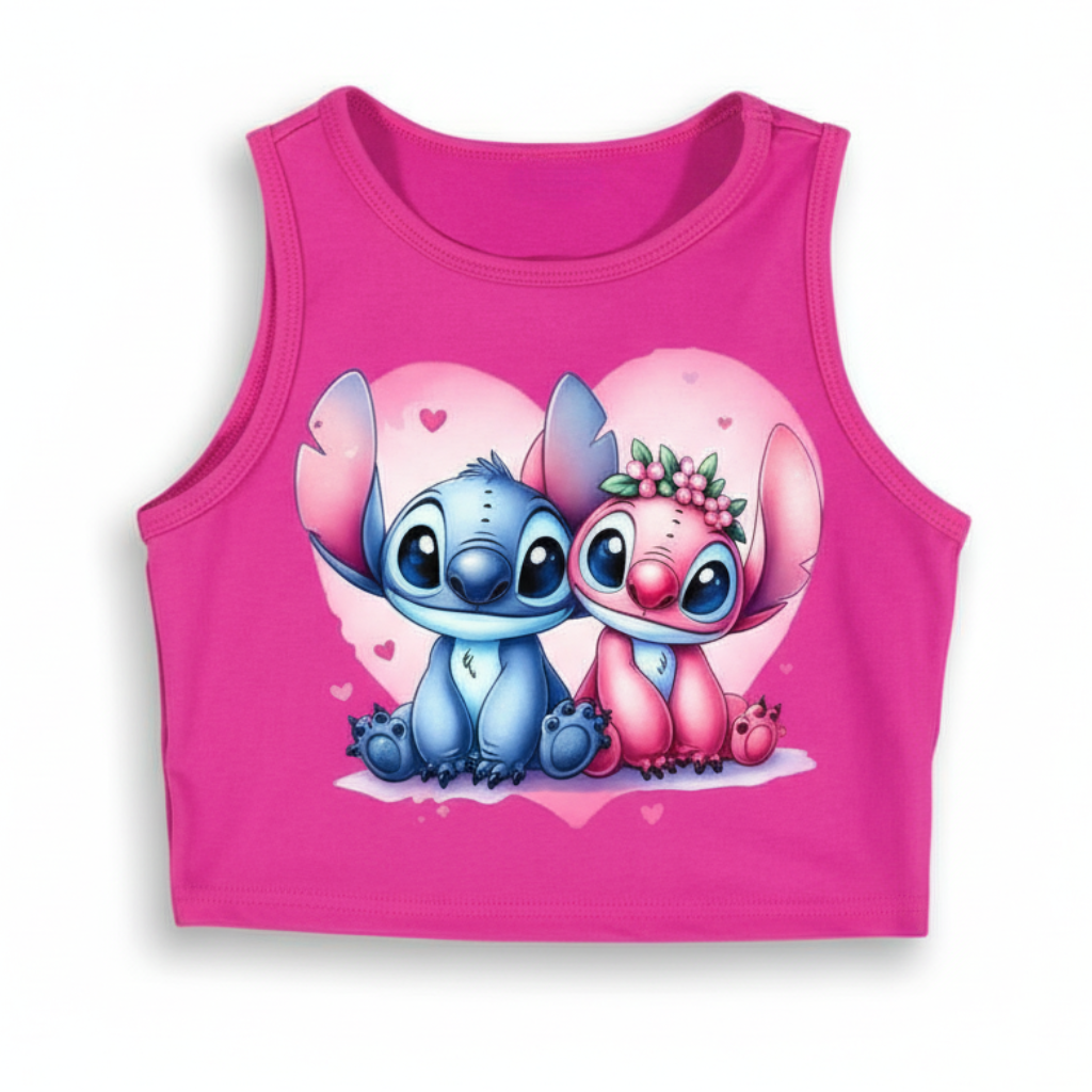 3 Pieces Stitch Series Girls Summer Tank Top Set