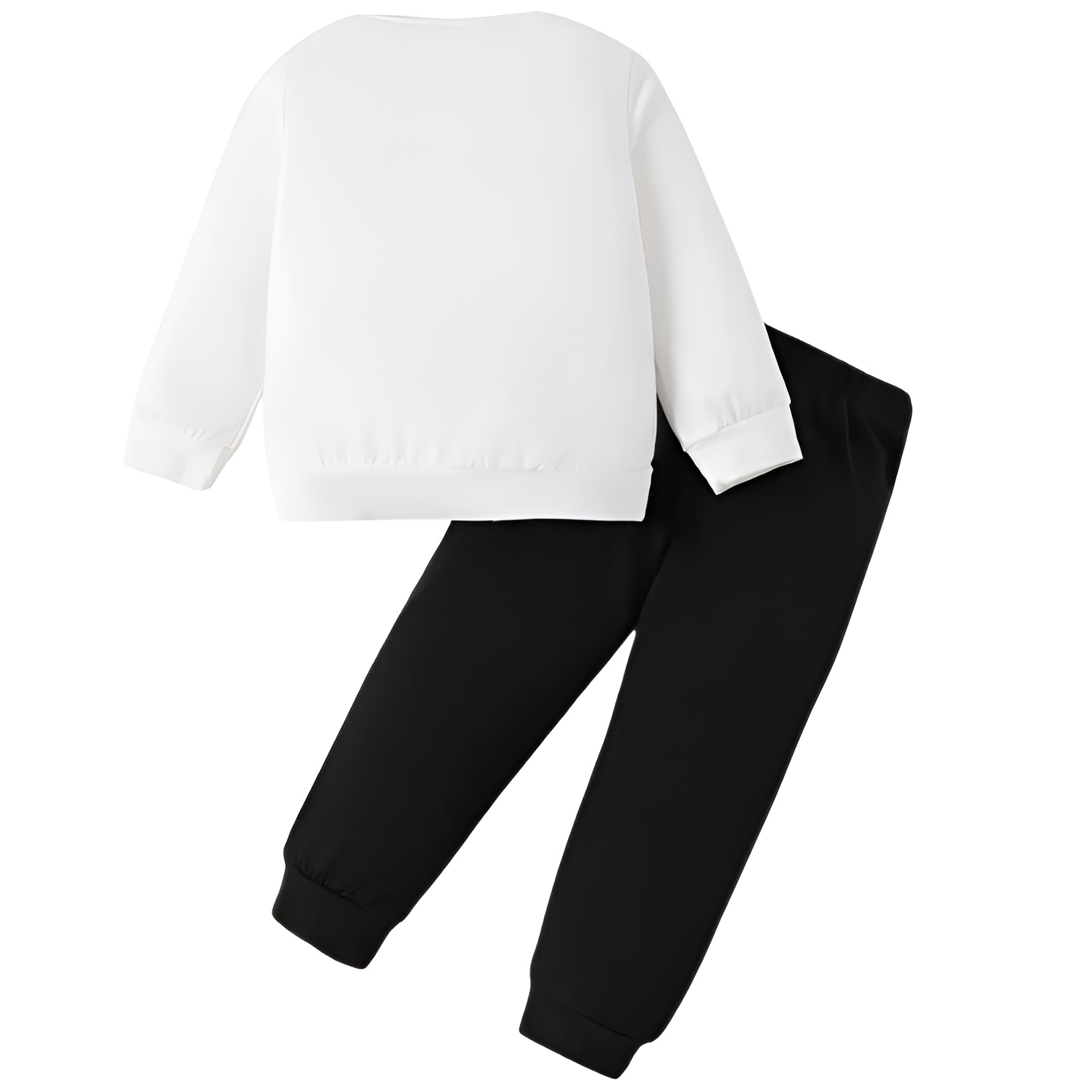 Girl Leopard Print Bow Long Sleeve Top and Pants Two Piece Set