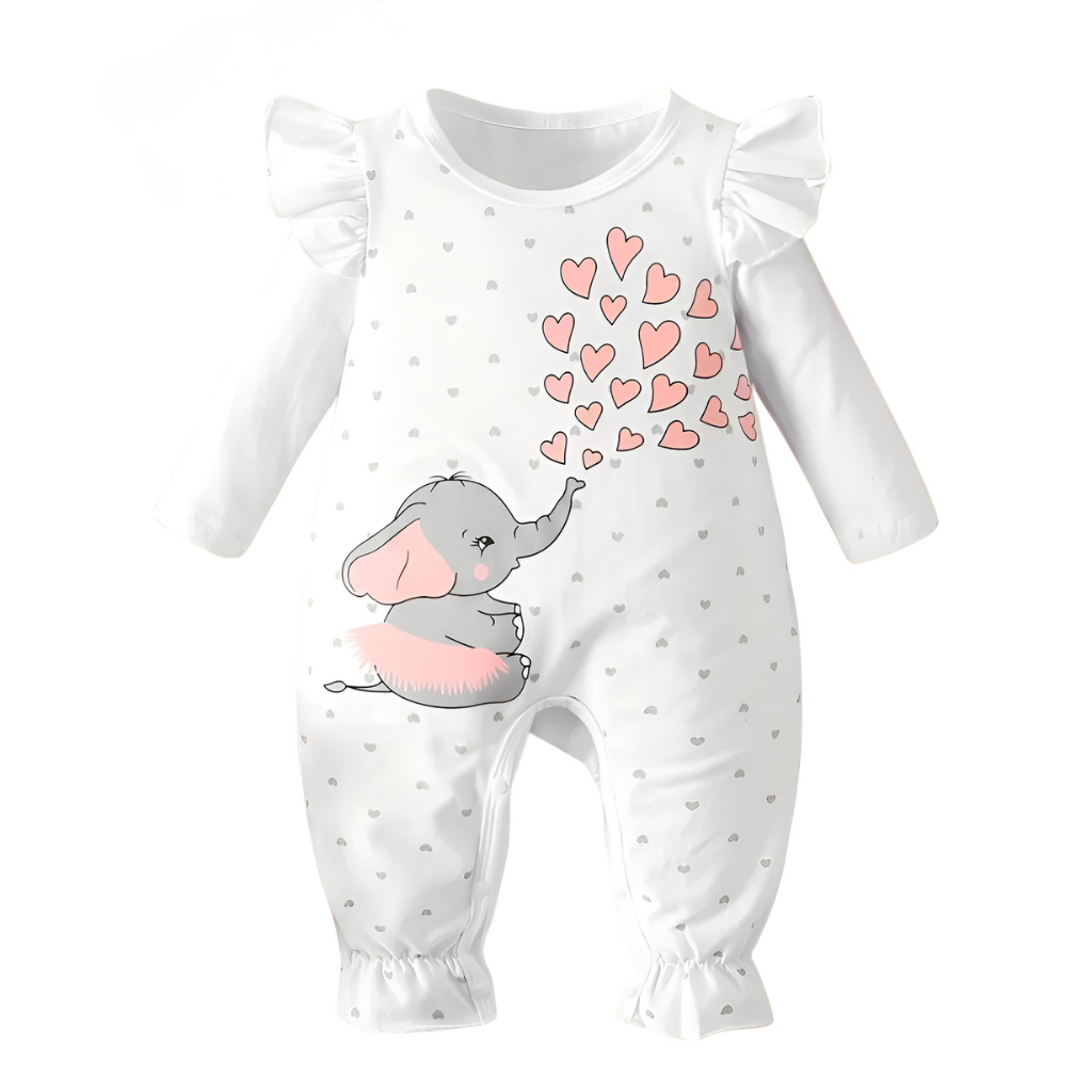 Two Piece Cartoon Print Bodysuit With Headband Set