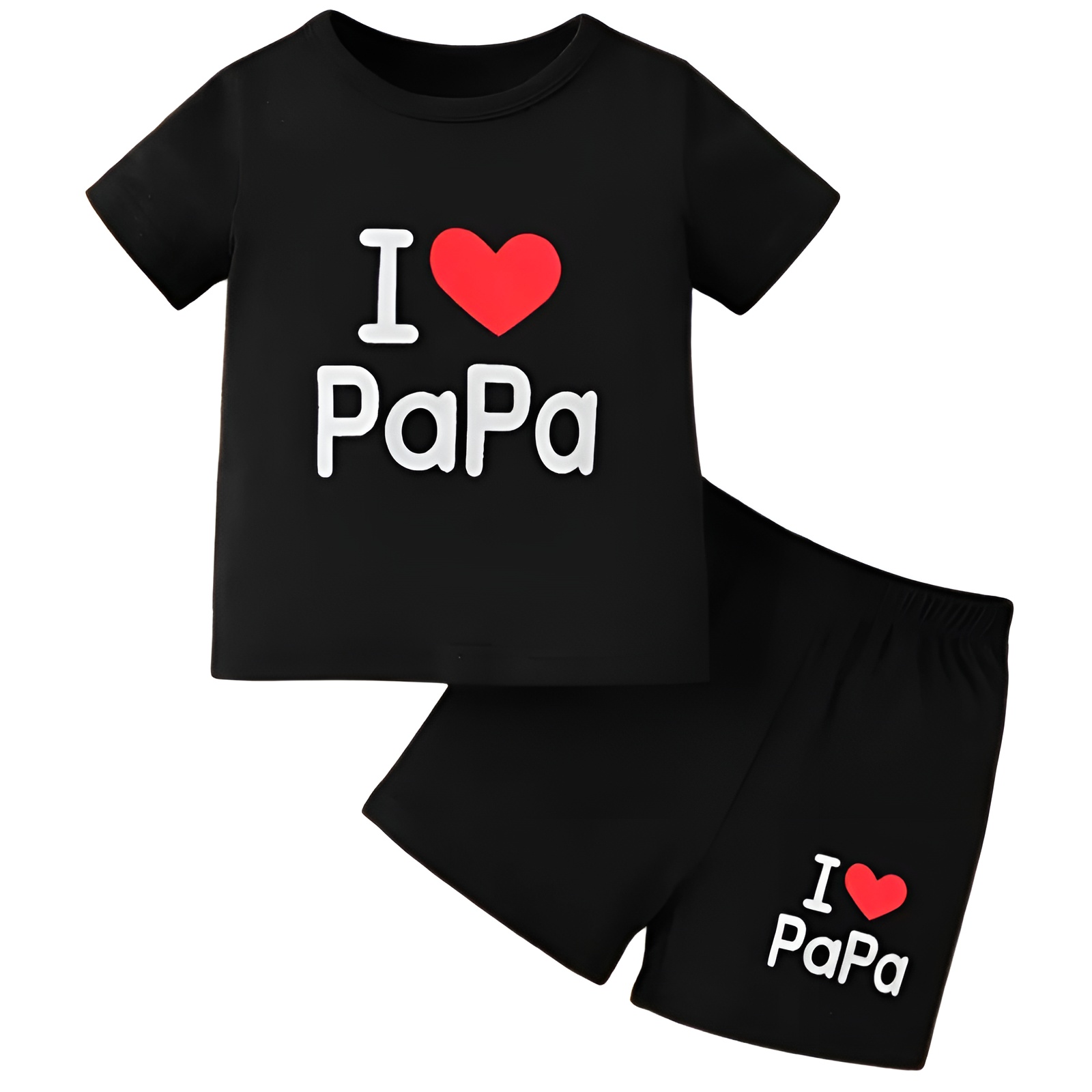 Boys and Girls Letter Print Short Sleeve Top and Shorts Two Piece Set