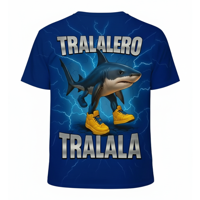 Casual Tralalero Shark Graphic T Shirt For Boys