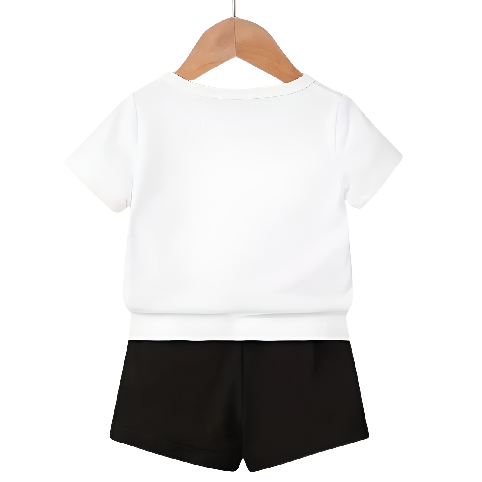 Boy Cartoon Tiger Print Short Sleeved Top and Shorts Two Piece Set