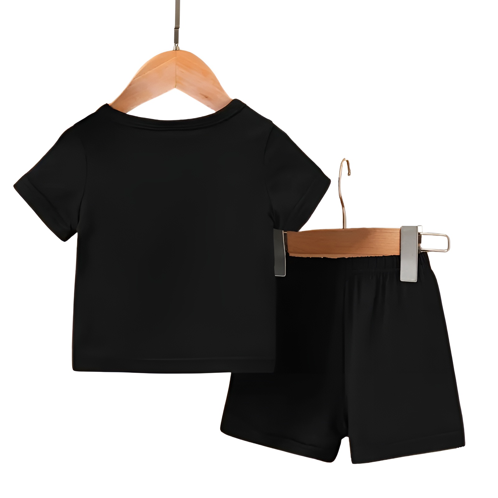 Boy Cartoon Print Short Sleeve TShirt and Pants Two Piece Set