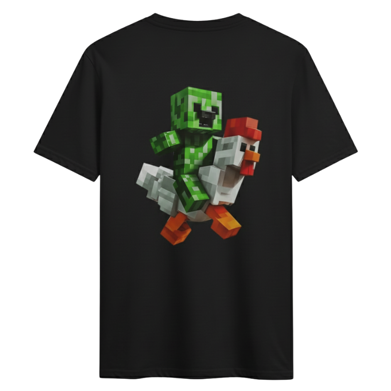 Minecraft Creeper Chicken Ride T Shirt
