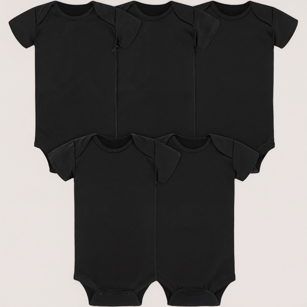 Baby Girls 5 Pack Solid Onesies Bodysuits