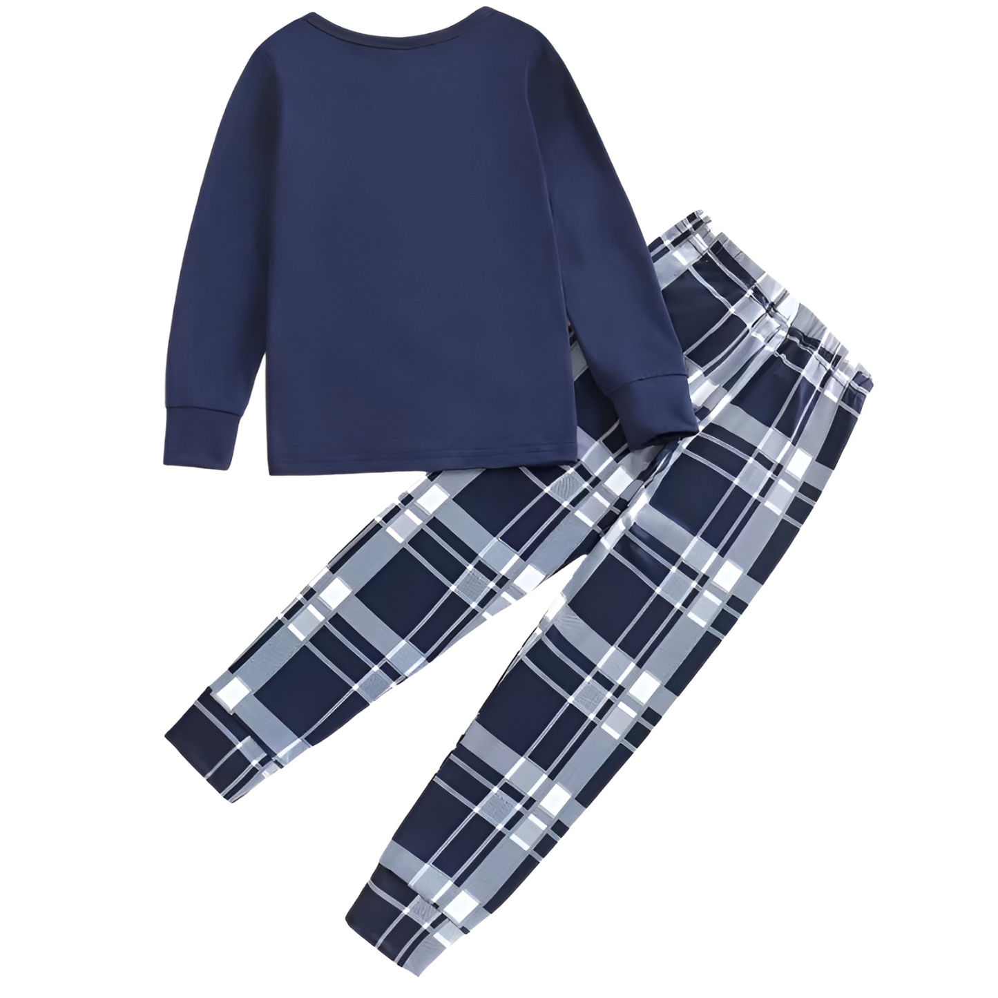 Boys Plaid Casual Base Layer and Pajama Set