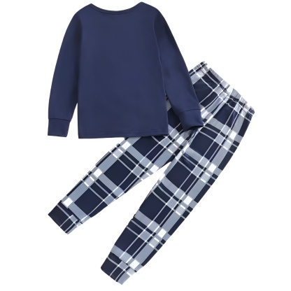 Boys Plaid Casual Base Layer and Pajama Set