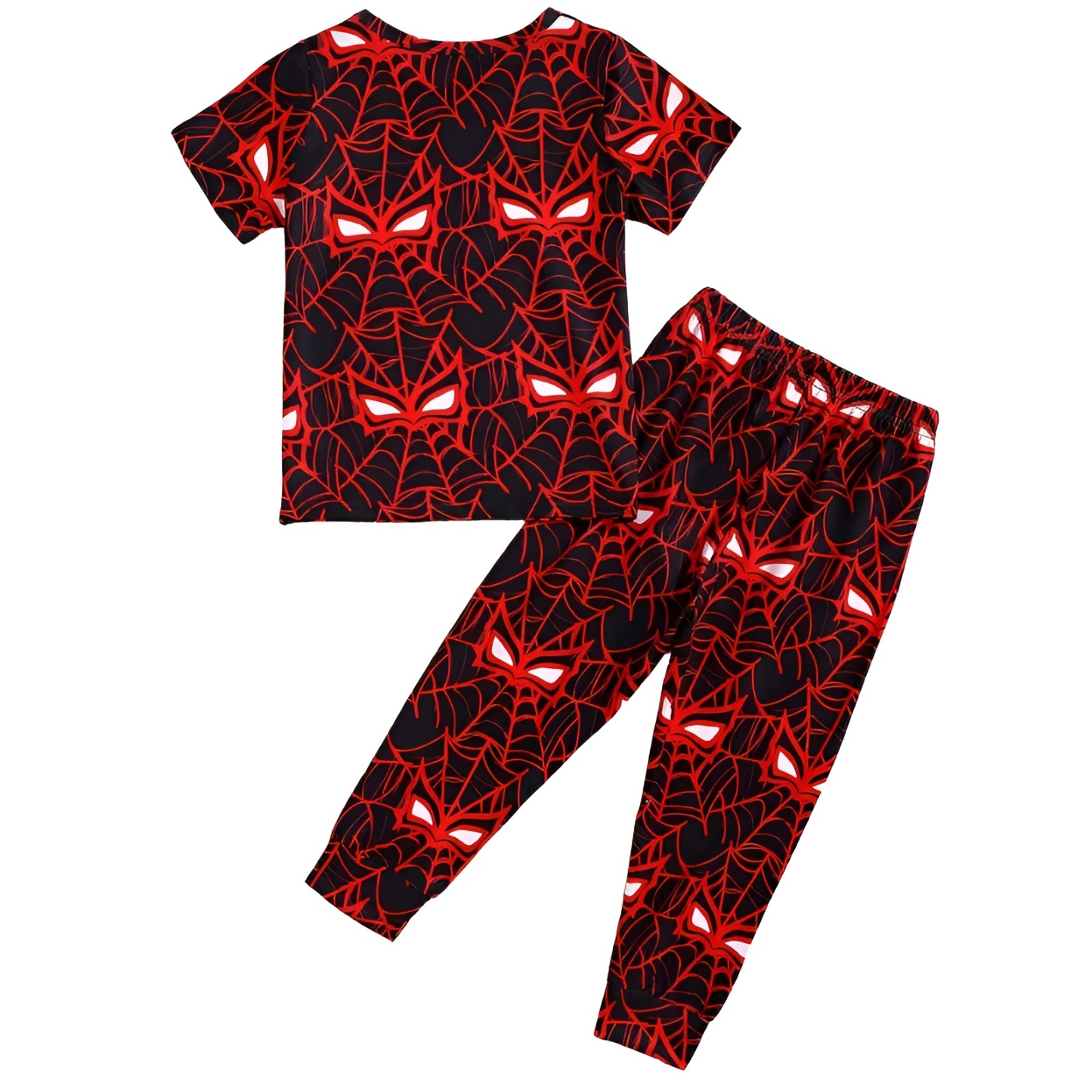 Spider Pattern Two Piece Kids Pajama Set