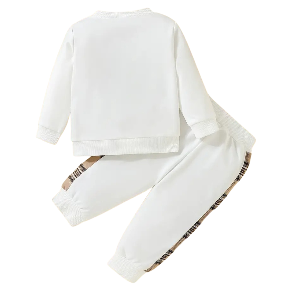 Bear Embroidery Toddler Two Piece Outfit Set