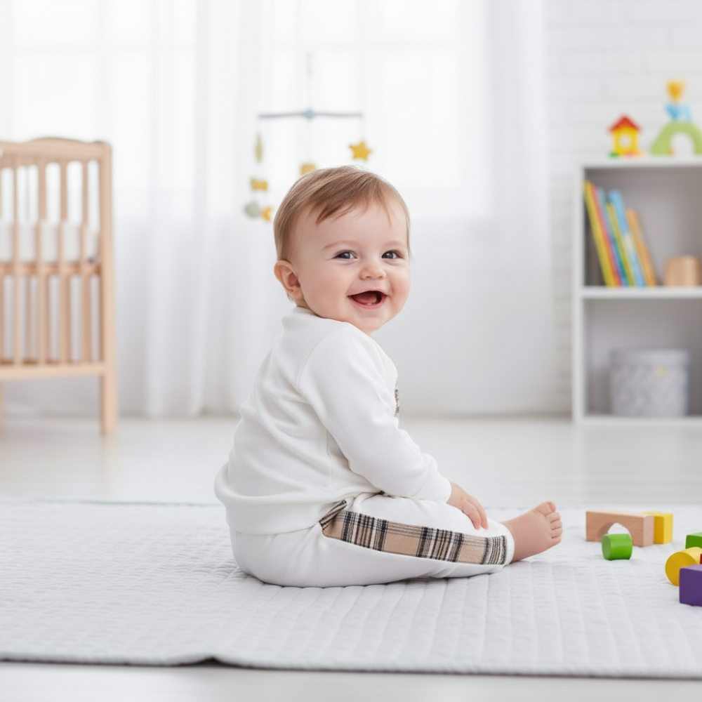 Bear Embroidery Toddler Two Piece Outfit Set