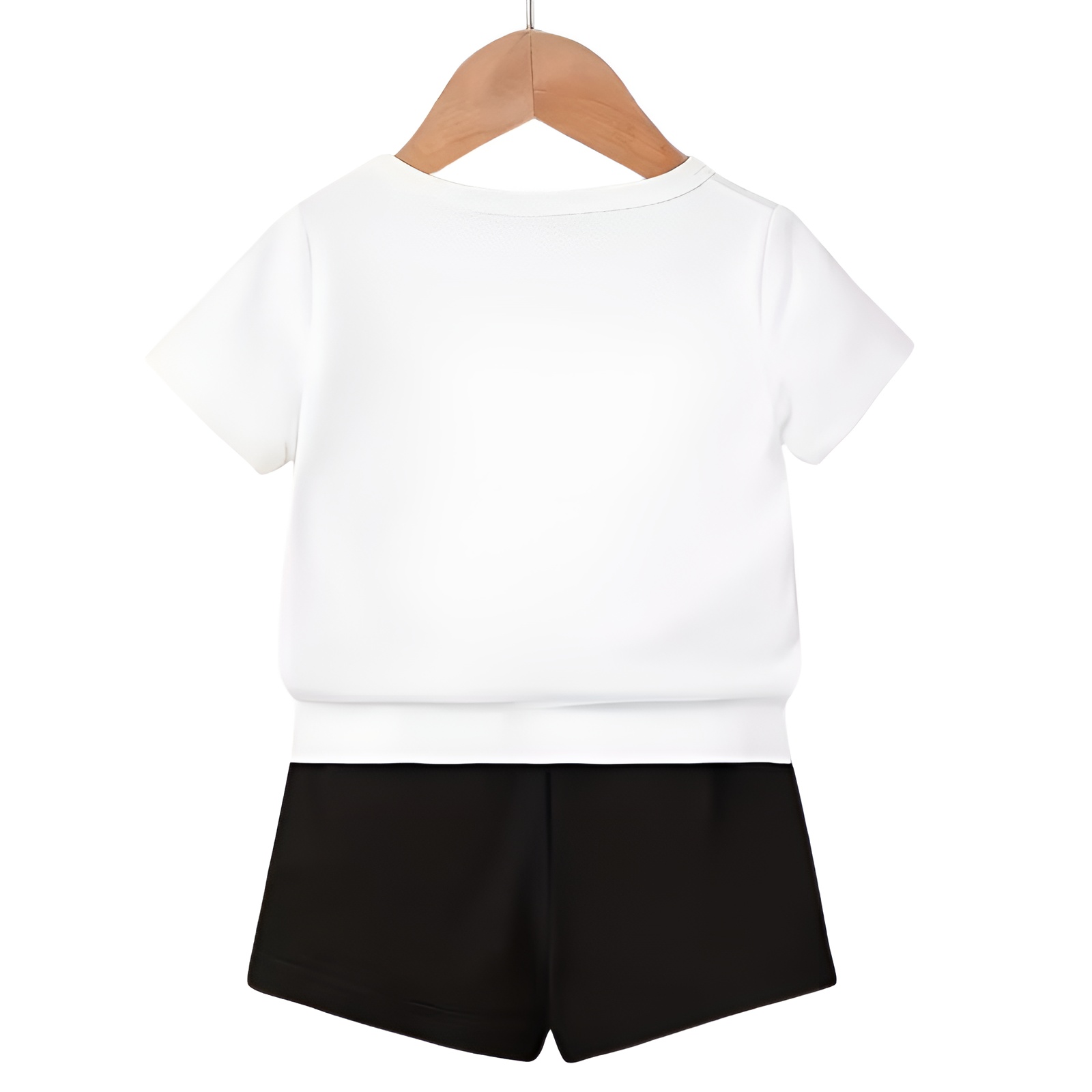 Letter Print Short Sleeve Top and Shorts Two Piece Set for Girls